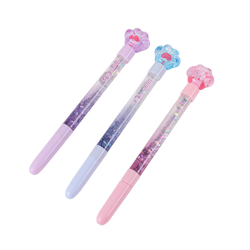 Wholesale Plastic Cat Claw Oil Flowing Sand Rollerball Pen